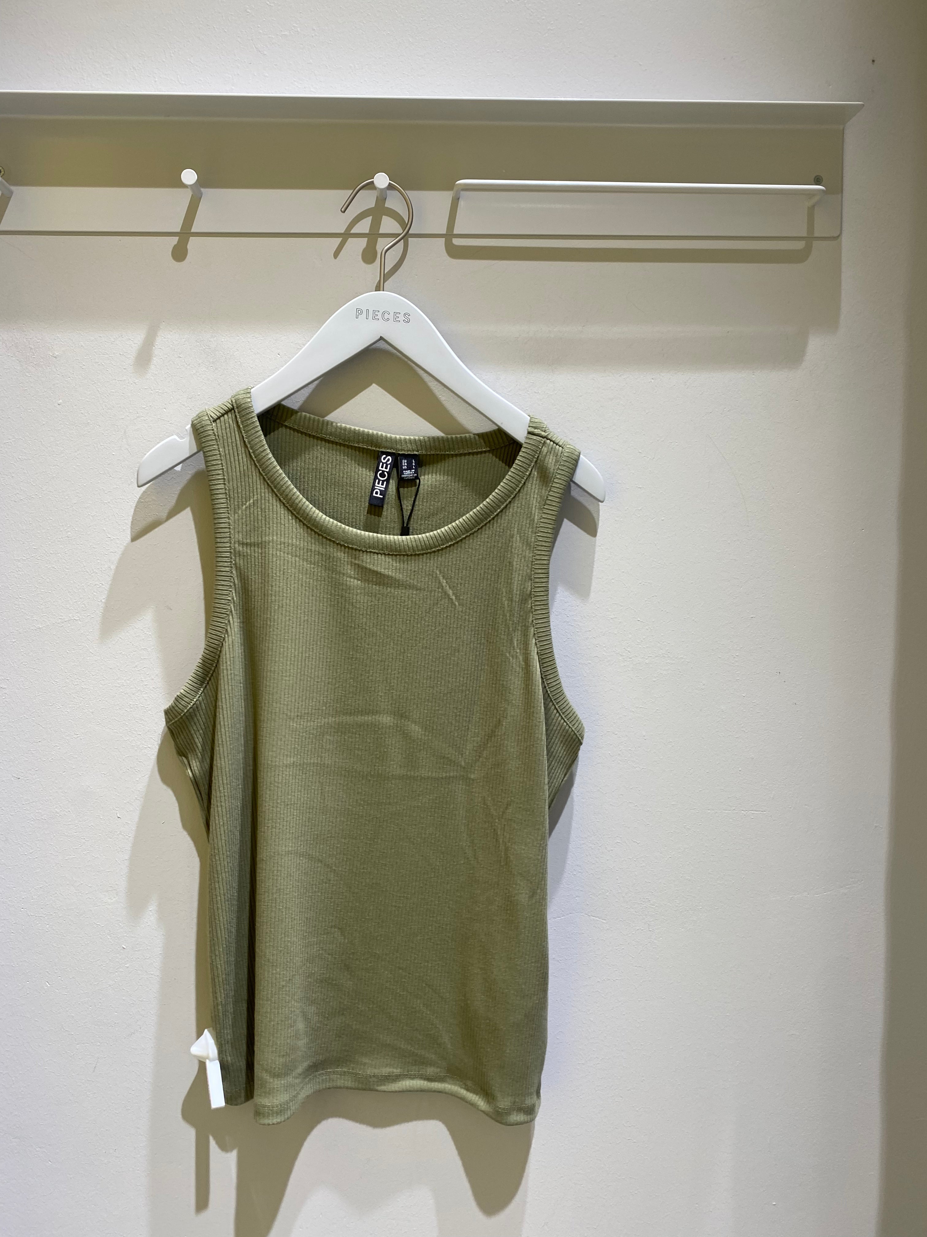 PCPESTINA Tank Top - Deep Lichen Green